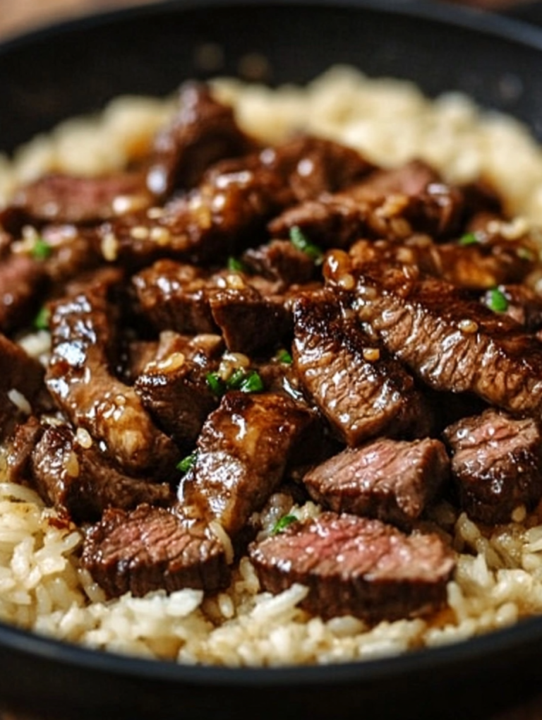 Honey Garlic Butter Steak and Rice Skillet 🍯🧄🥩🍚